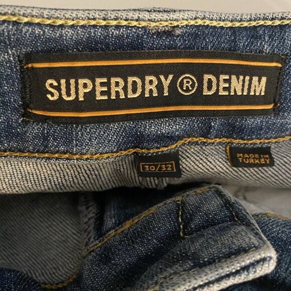 Superdry Mens Jeans 30x32 (fit31)Blue Skinny Denim Medium Wash Thrashed - Picture 8 of 16
